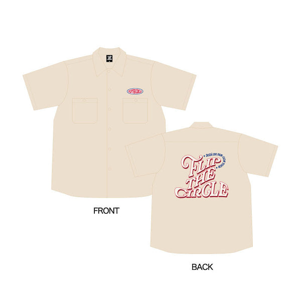 【so.C.hu】 2way coller ワークシャツ　ベージュ　beige Pitta Re:)】 カジュアルシャツ Wガーゼ レギュラー 七分袖