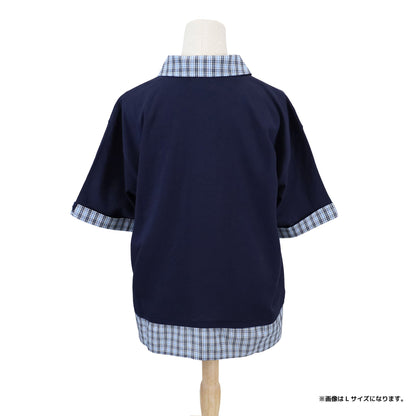 襟付きレイヤードＴシャツ
