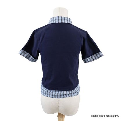襟付きレイヤードＴシャツ